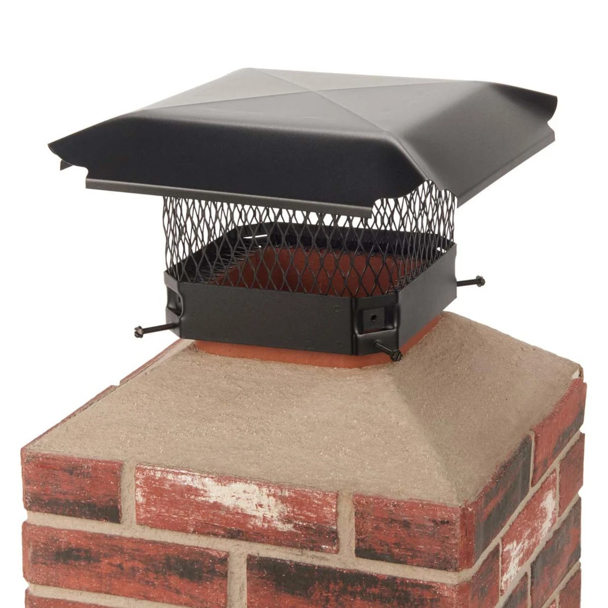 9" X 9" Black Galvanized Single Flue Chimney Cap - 5/8" Mesh 4 9" X 9" Black Galvanized Single Flue Chimney Cap - 5/8" Mesh - Image 2