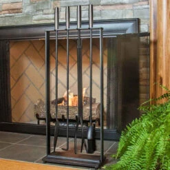 Pilgrim 5 Piece Modern Fireplace Toolset - Matte Black