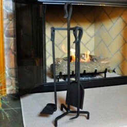 4 Piece Mini Fireplace Tools - Black