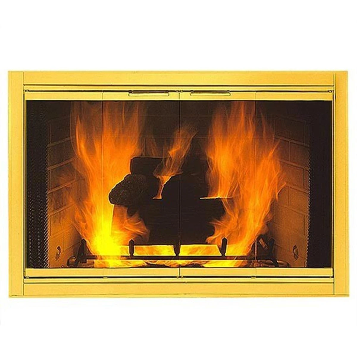 Polished Brass Solid Fireview Stock Masonry Fireplace Door 3 Polished Brass Solid Fireview Stock Masonry Fireplace Door